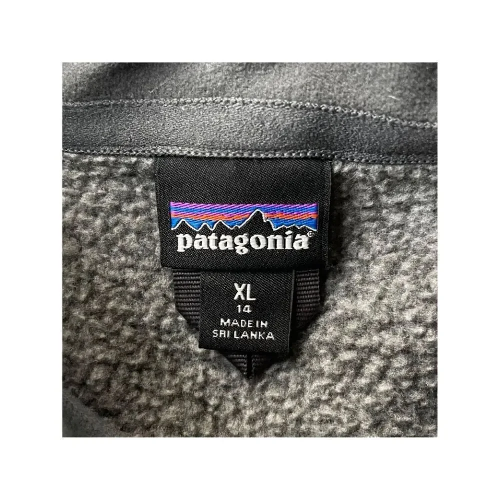 Patagonia Better Sweater 1/4 Zip Pullover Gray Youth Kids Girls 14/XL